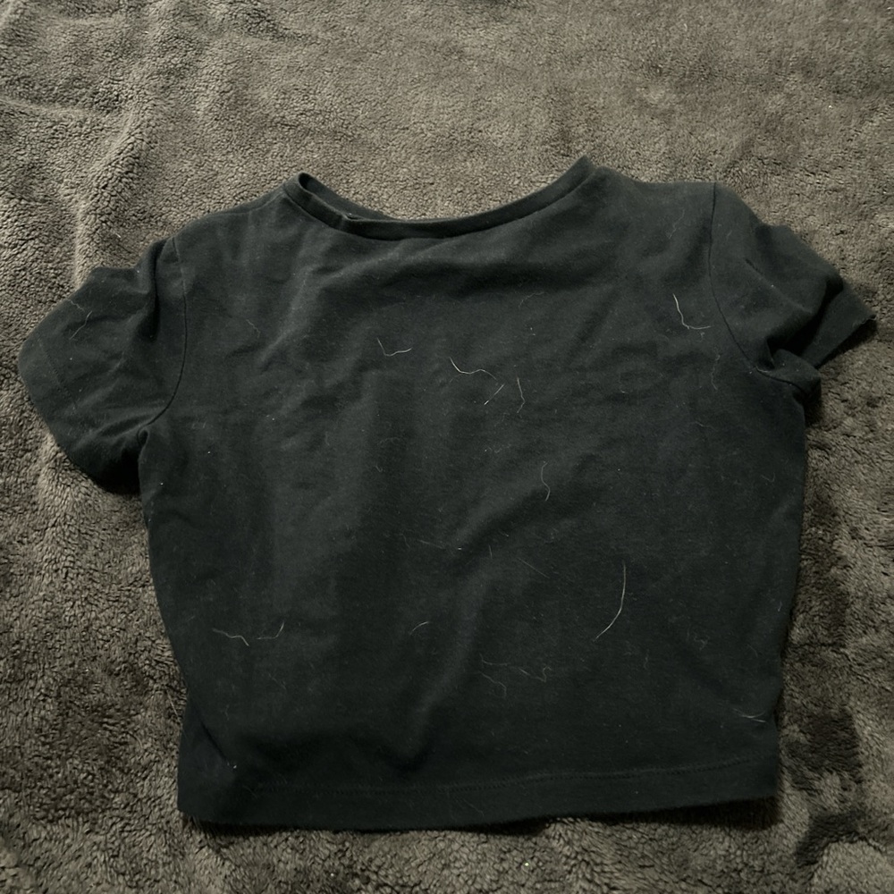 Plain black crop top